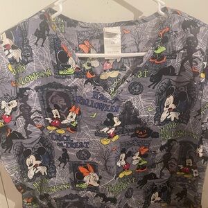 Mickey Minnie Halloween Scrub Top Women’s XL